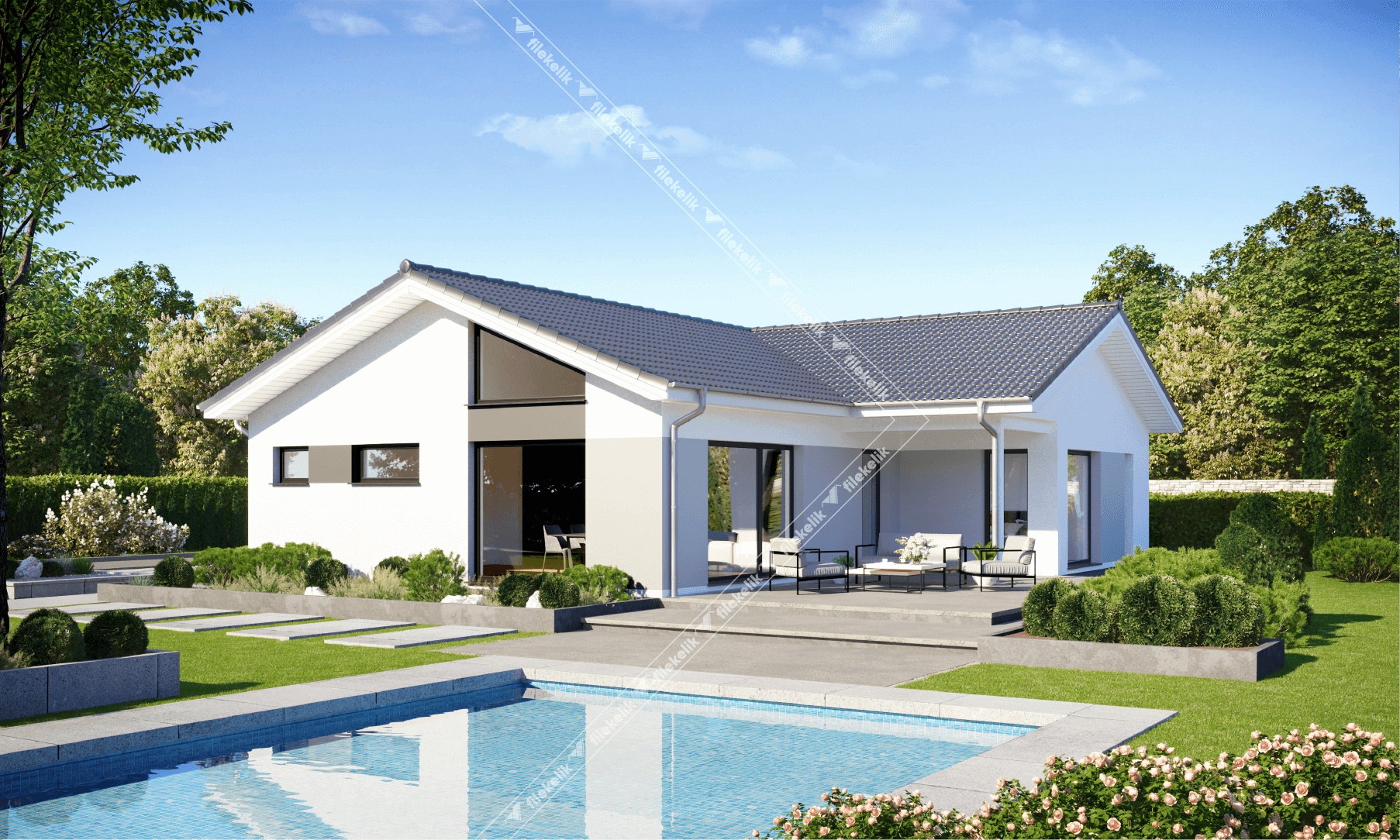 112 m² Tek Katlı Çelik Ev Mercan