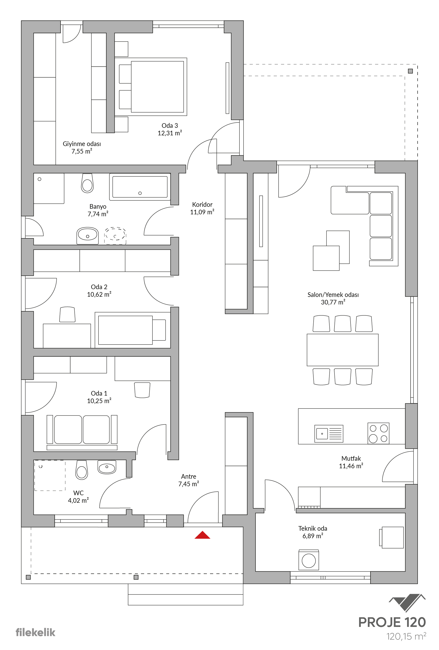 120 m² Tek Katlı Çelik Ev Manolya