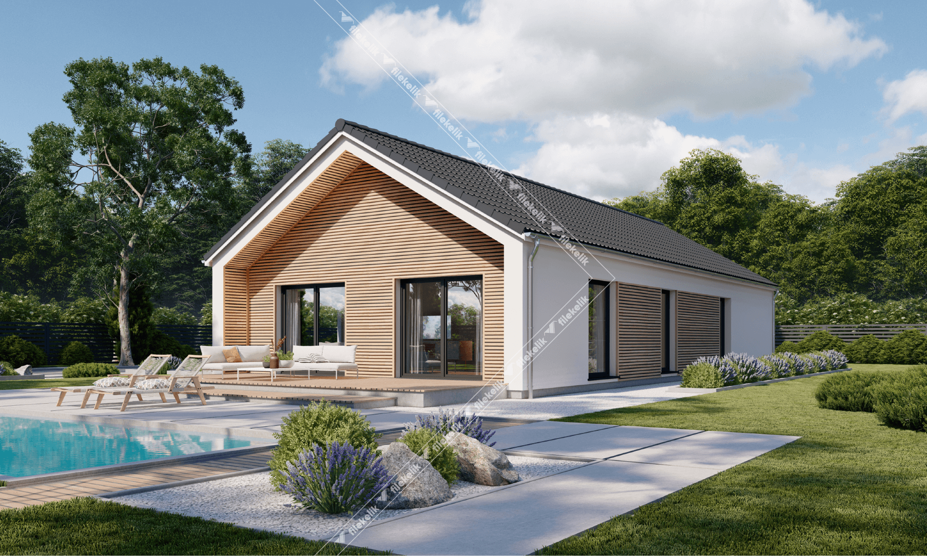 121 m² Tek Katlı Çelik Ev Sera