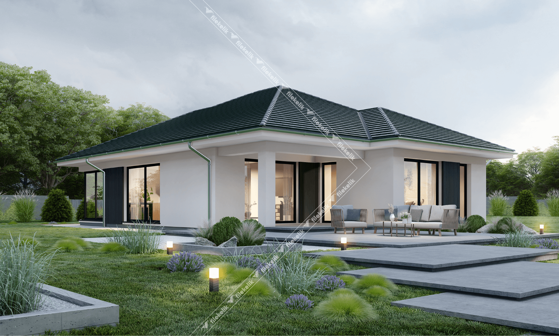 121 m² Tek Katlı Çelik Ev Zeytin