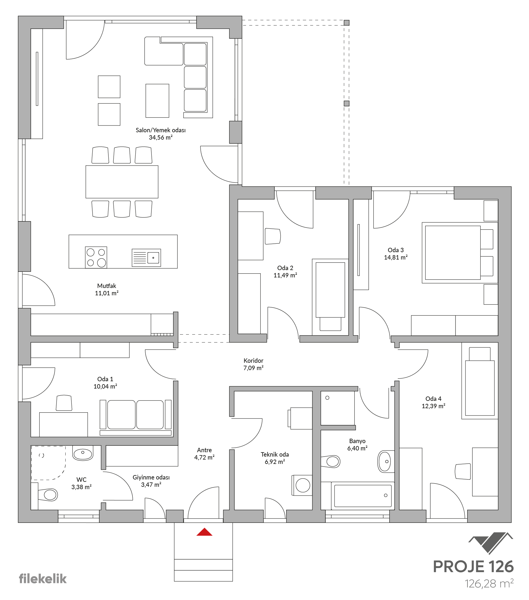123 m² Tek Katlı Çelik Ev Kumsal