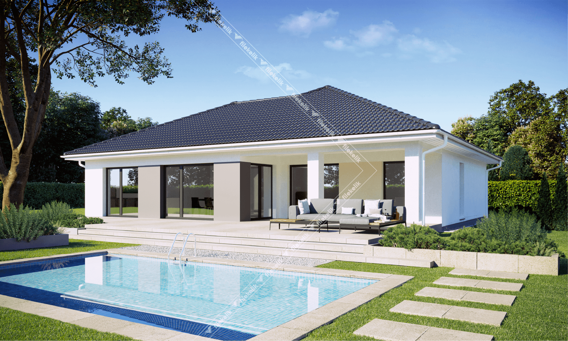 123 m² Tek Katlı Çelik Ev Yonca