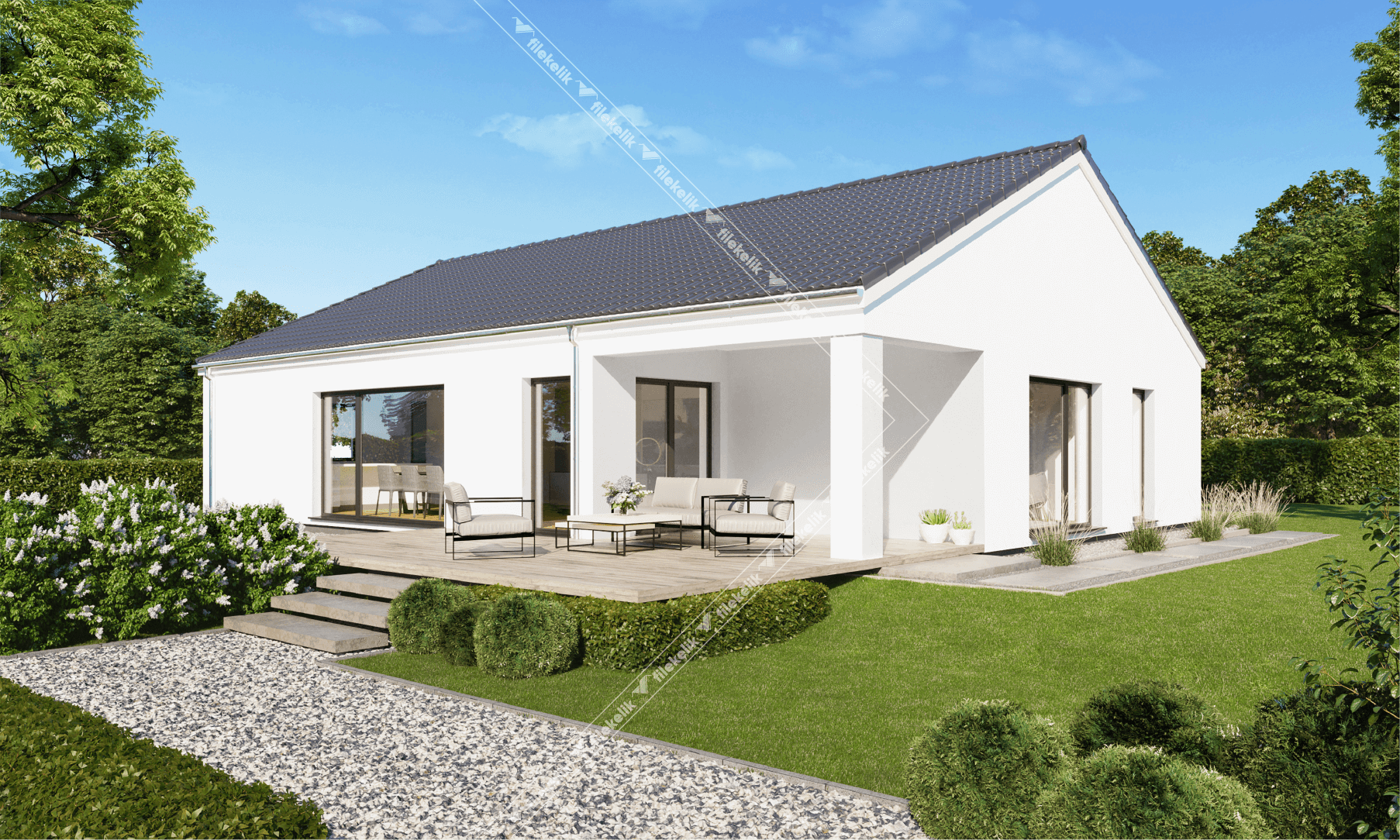 129 m² Tek Katlı Çelik Ev Serra