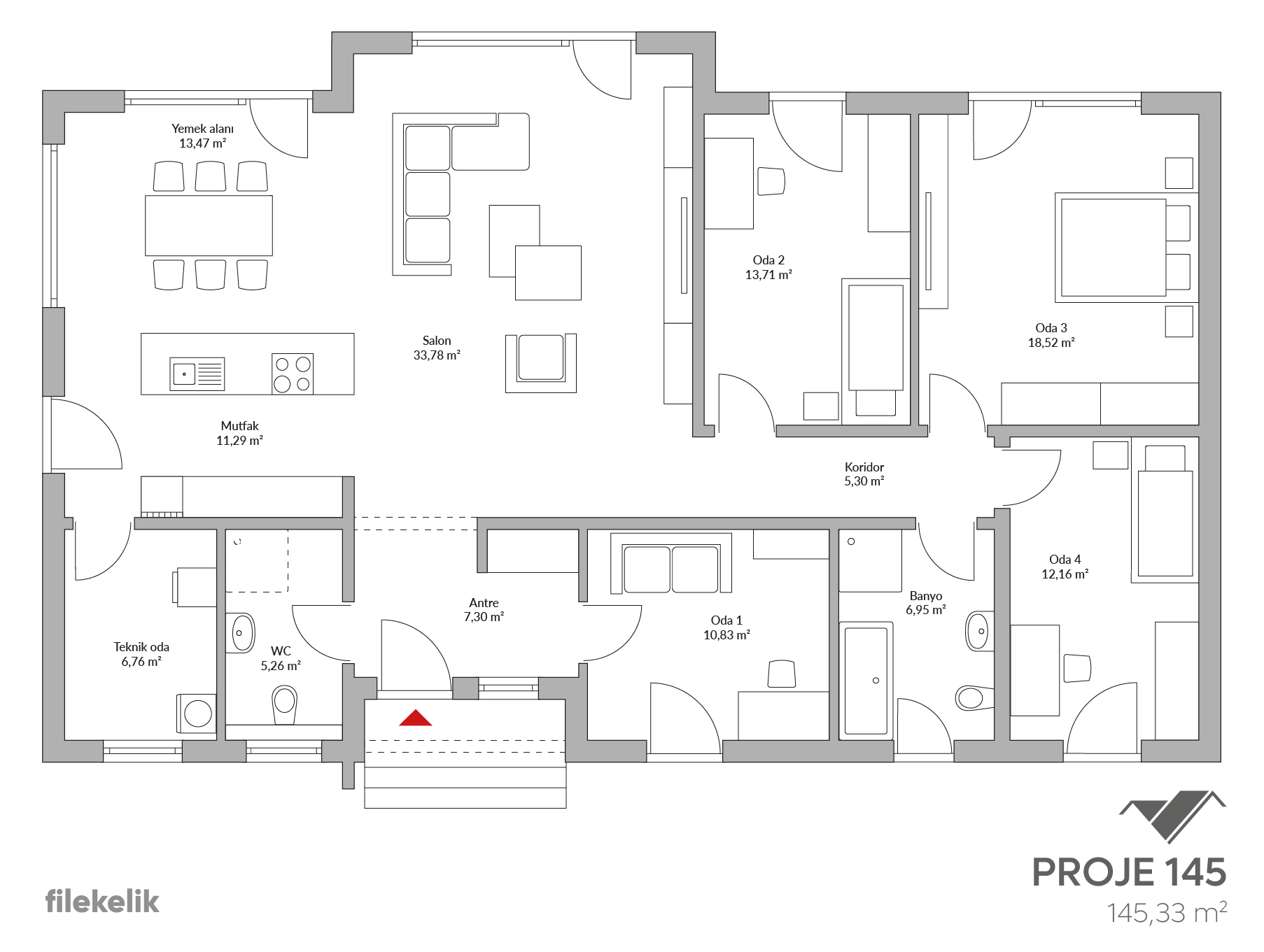 145 m² Tek Katlı Çelik Ev Limonata