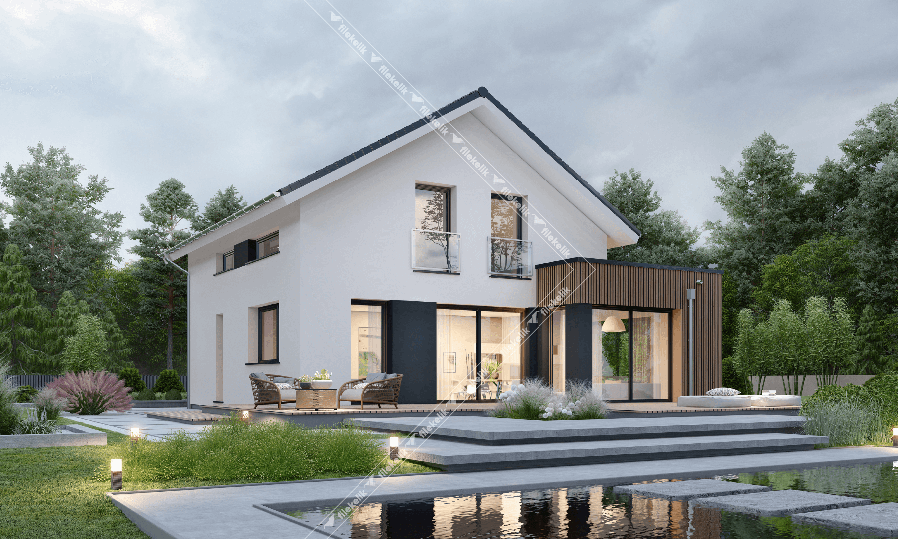 147 m² Çift Katlı Çelik Ev Rüzgar