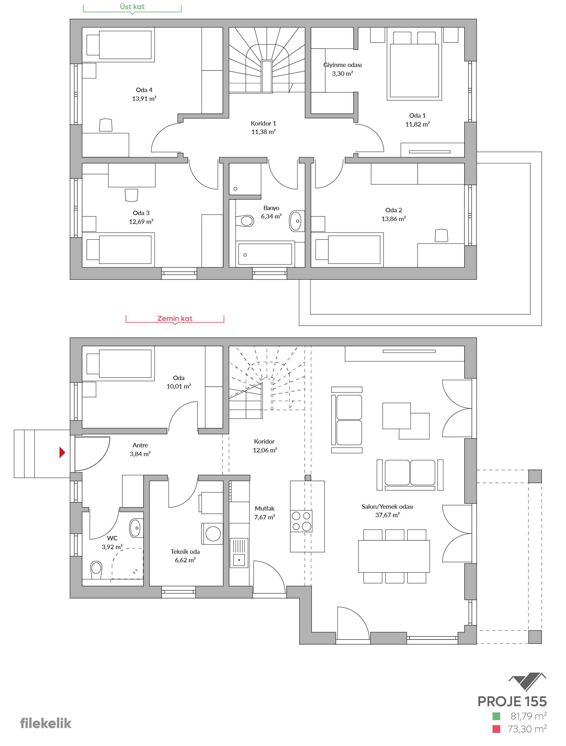 155 m² Çift Katlı Çelik Ev Safir