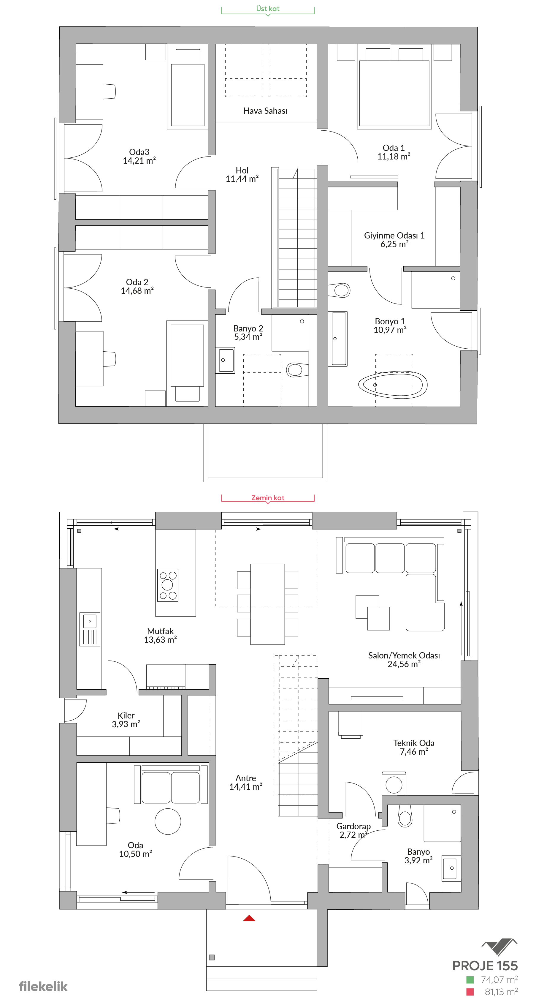 155 m² Çift Katlı Çelik Ev Ziyade