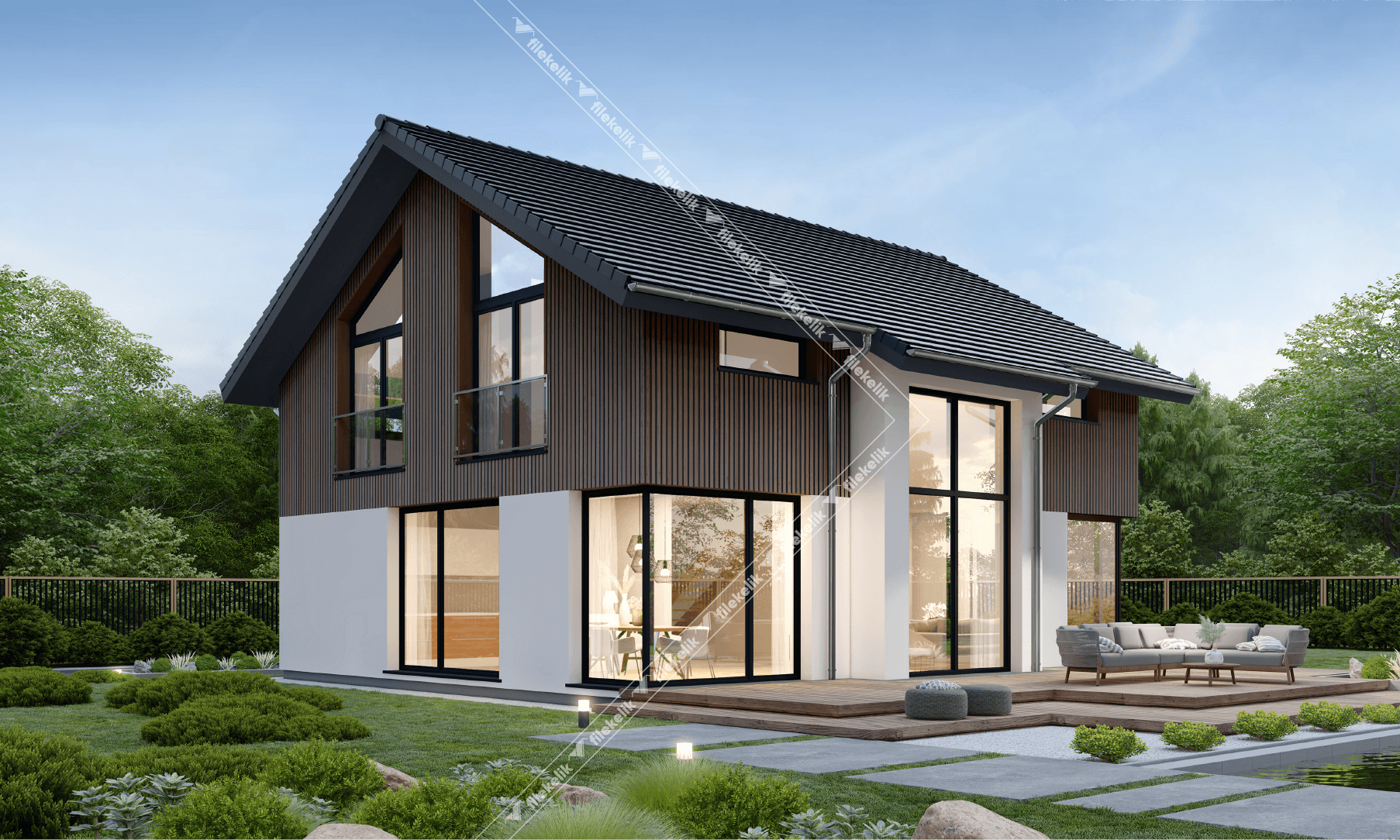 161 m² Çift Katlı Çelik Ev Karamel