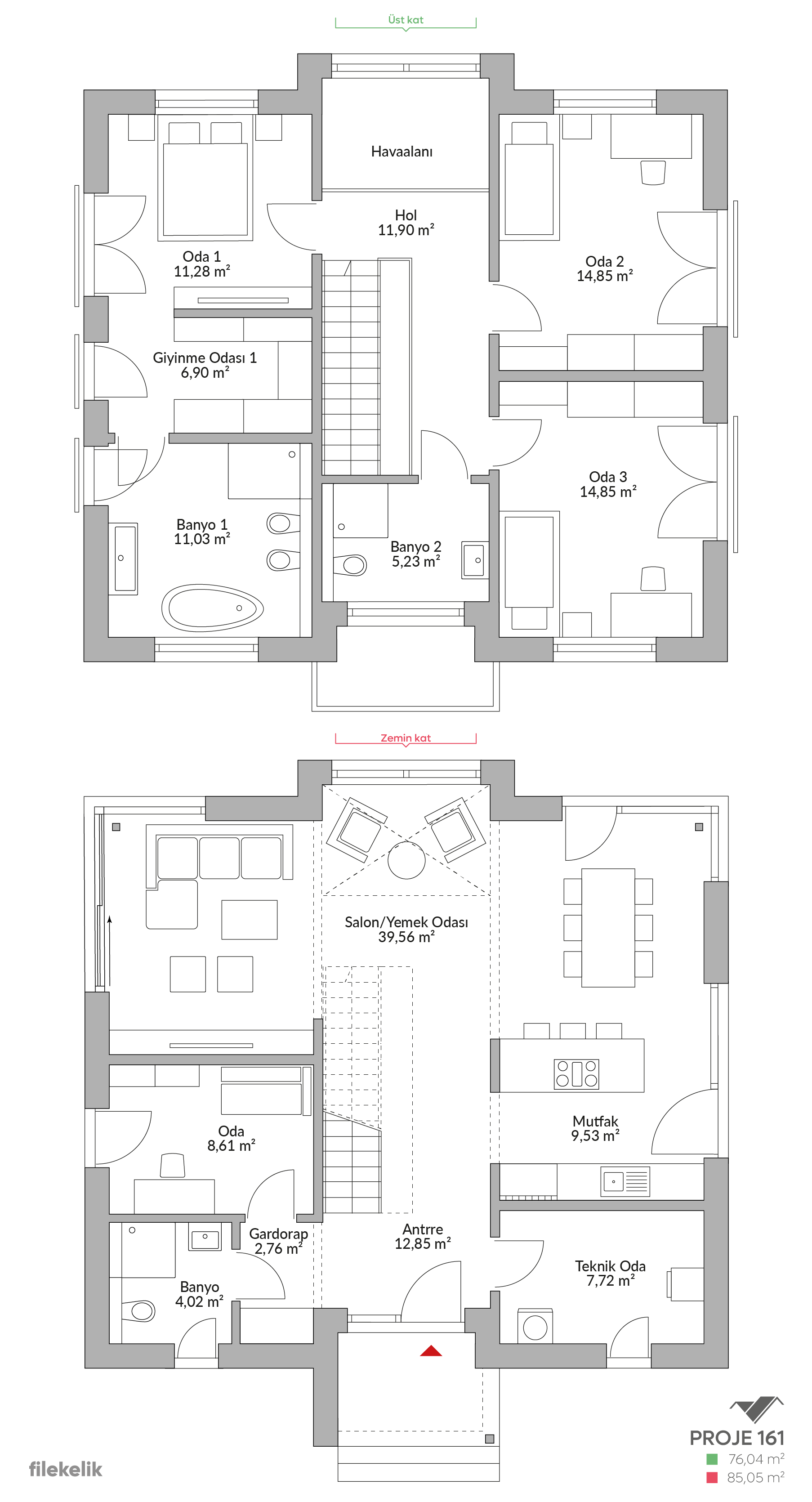 161 m² Çift Katlı Çelik Ev Karamel