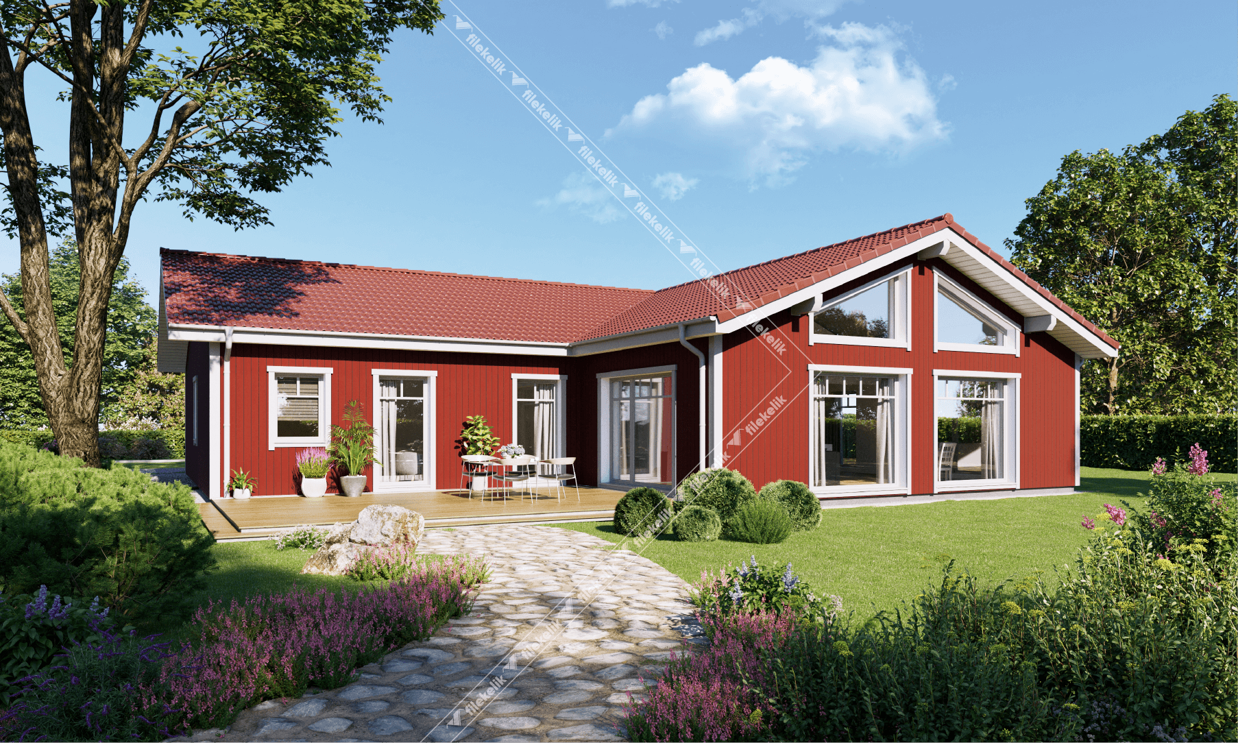 161 m² Tek Katlı Çelik Ev Kırmızıgül