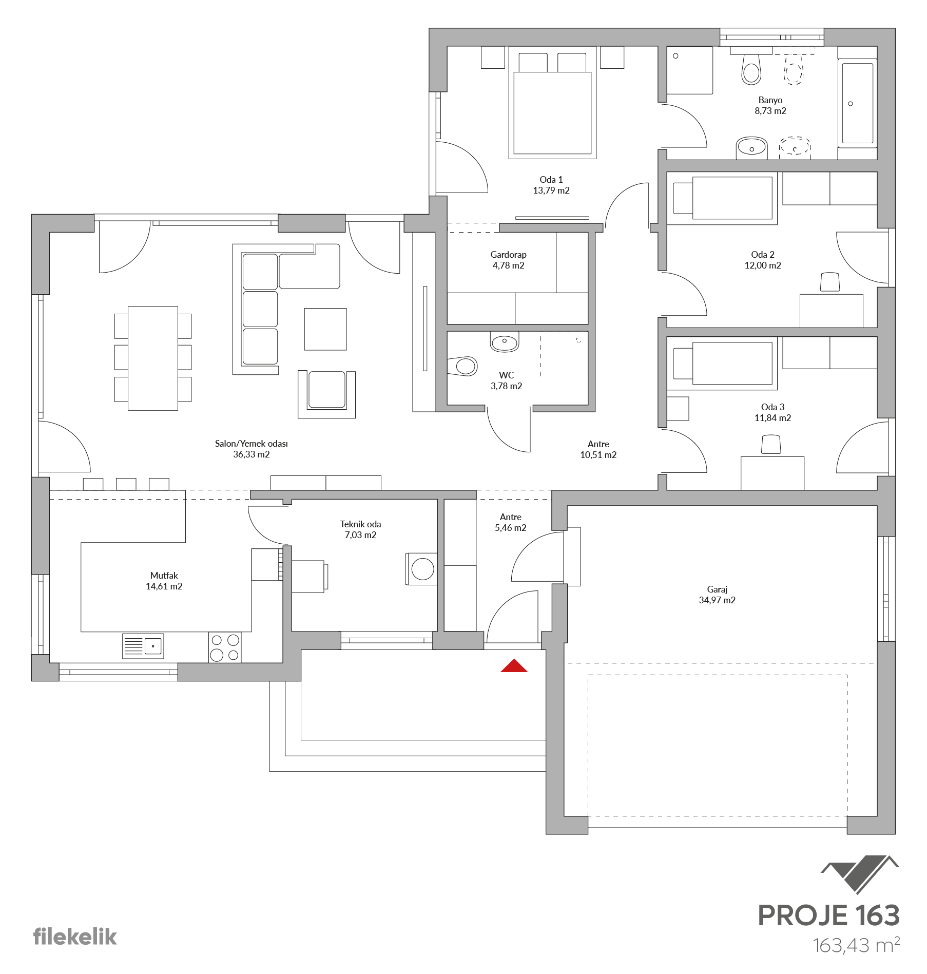 163 m² Tek Katlı Çelik Ev Vadi