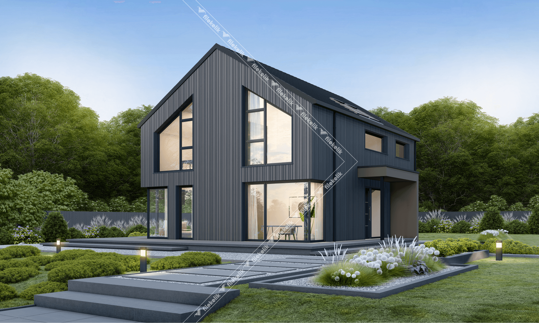 165 m² Çift Katlı Çelik Ev Kara