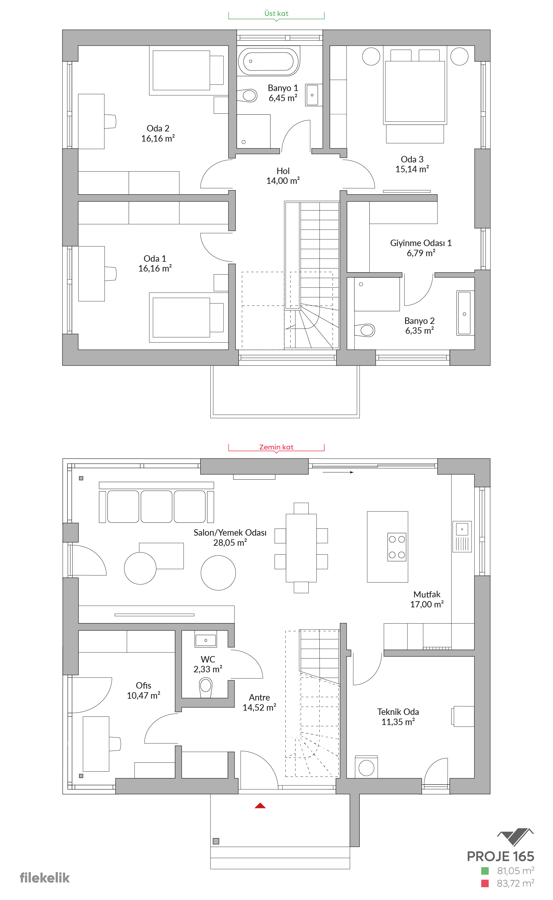 165 m² Çift Katlı Çelik Ev Kara