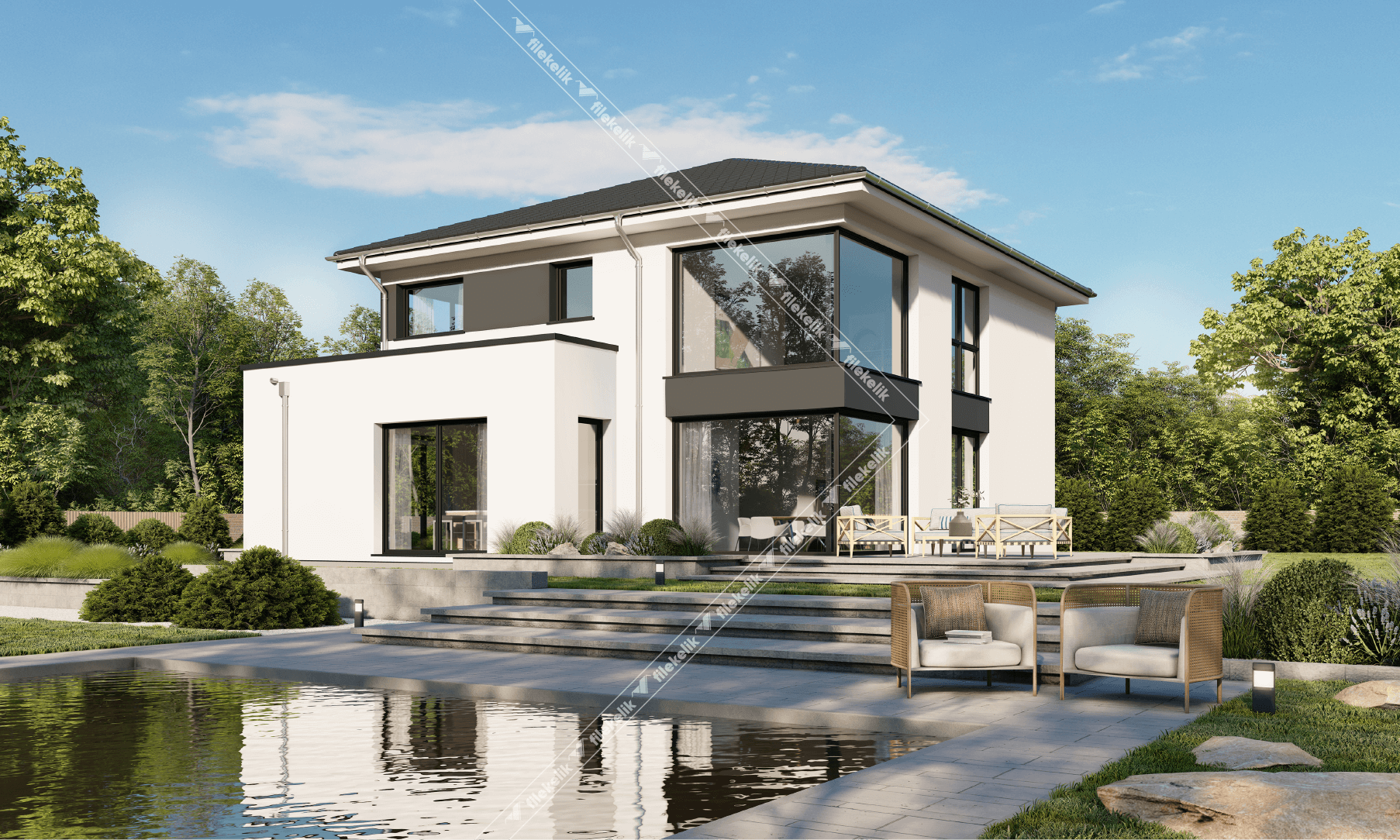 178 m² Çift Katlı Çelik Ev Kare