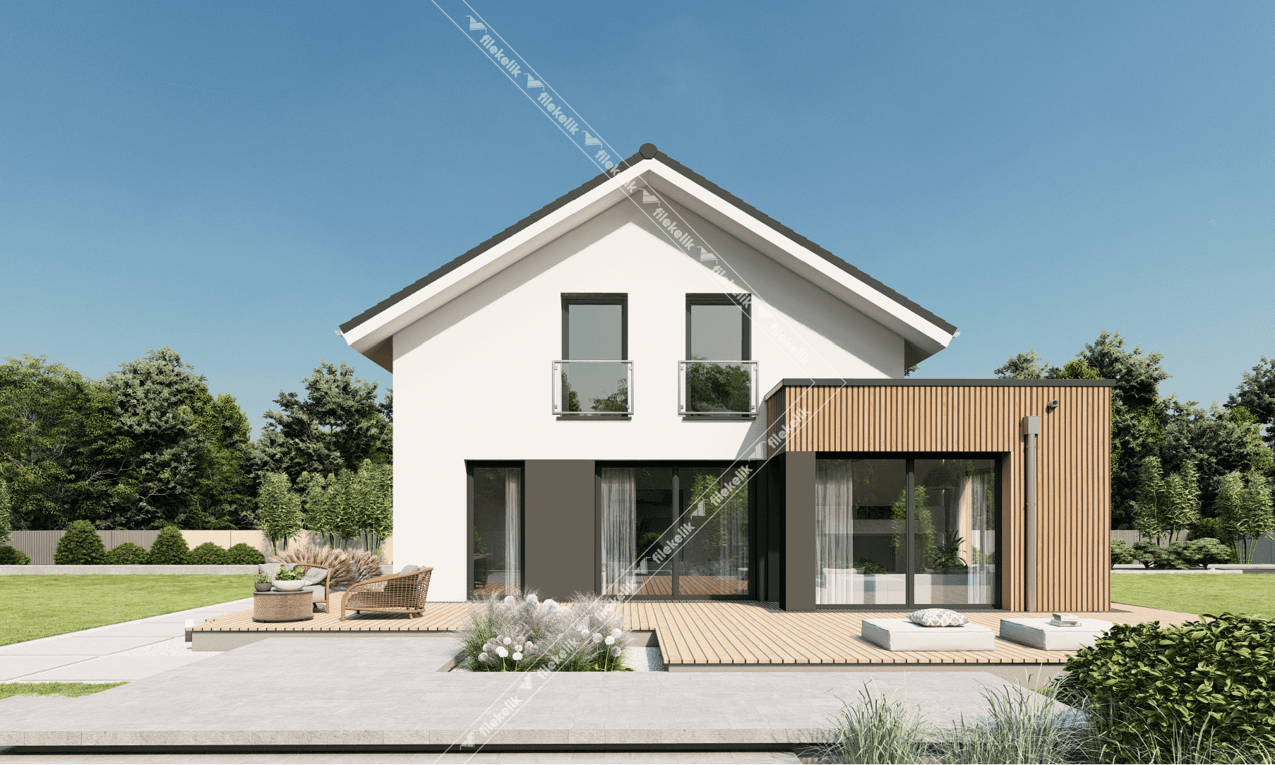 147 m² Çift Katlı Çelik Ev Rüzgar