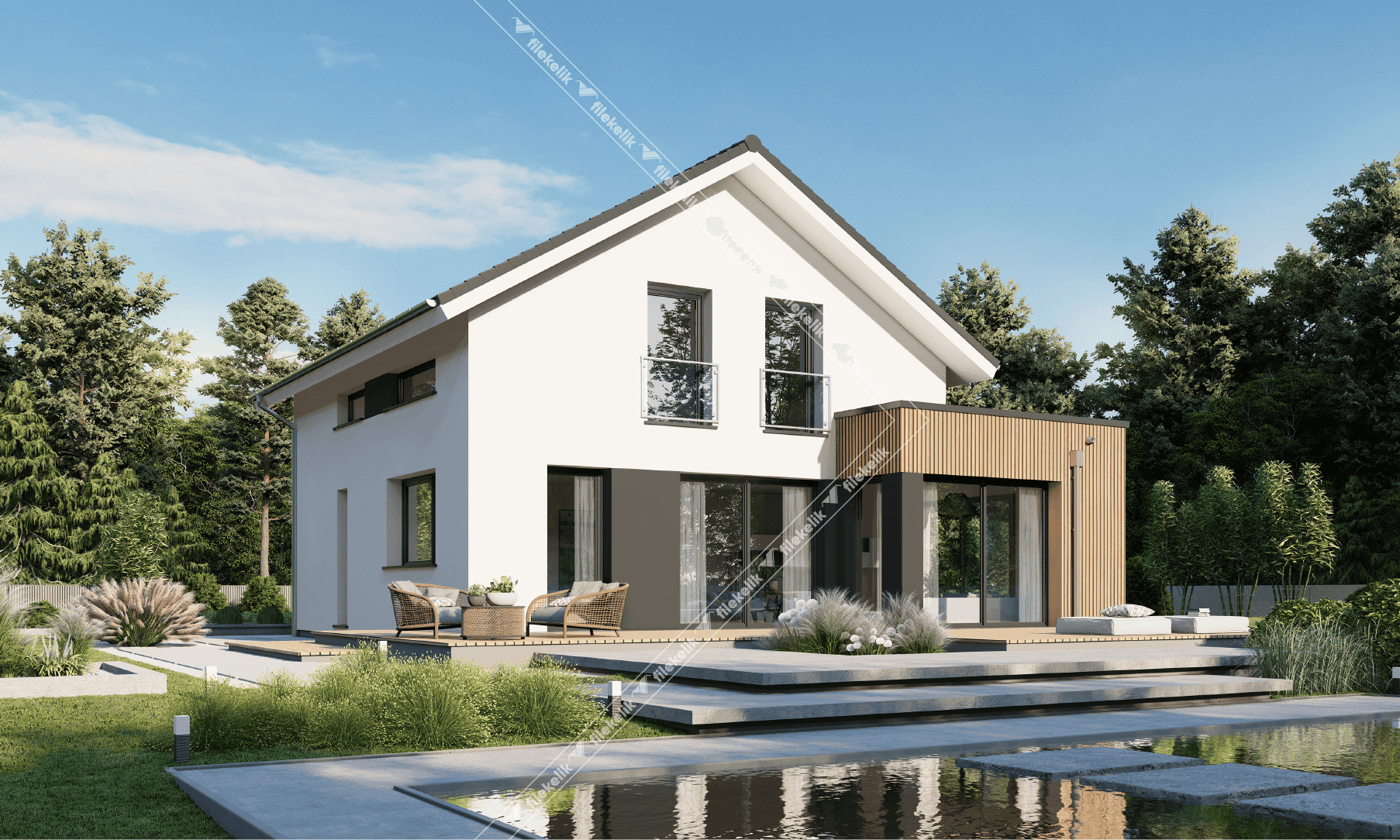 147 m² Çift Katlı Çelik Ev Rüzgar