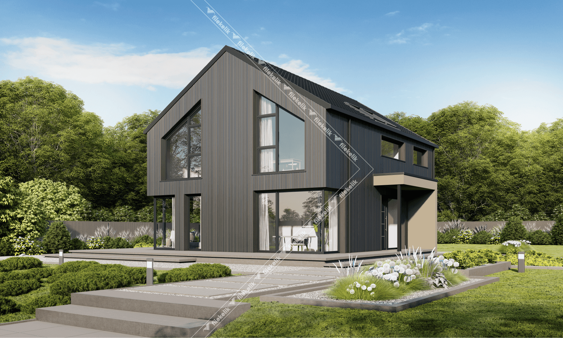 165 m² Çift Katlı Çelik Ev Kara