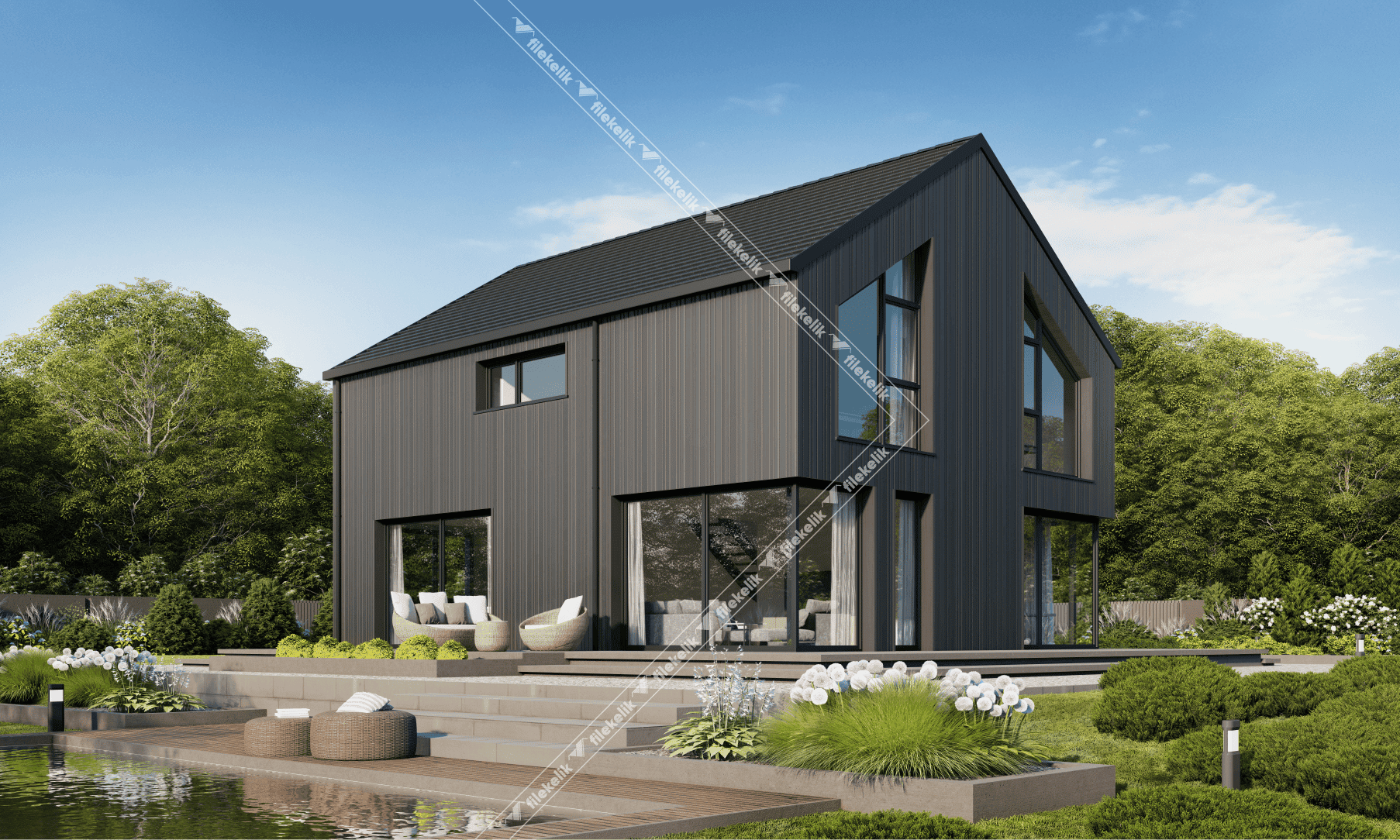 165 m² Çift Katlı Çelik Ev Kara