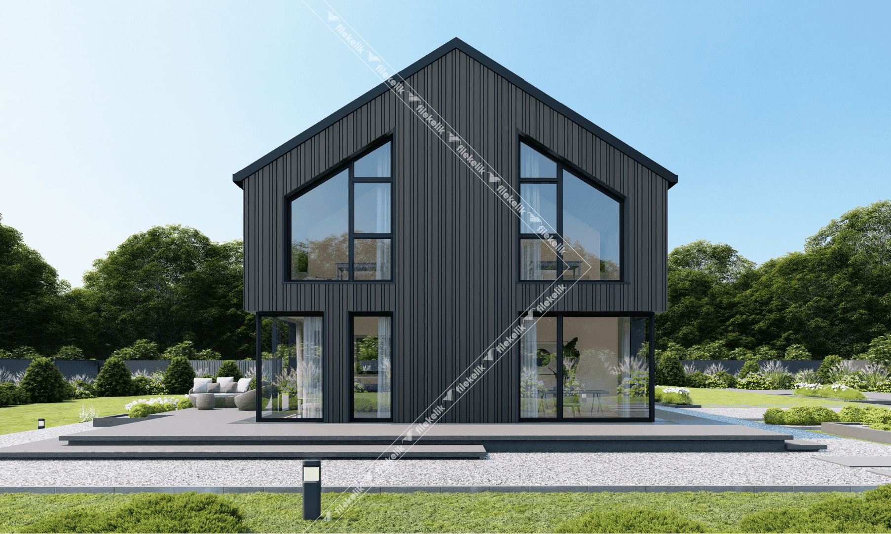 165 m² Çift Katlı Çelik Ev Kara