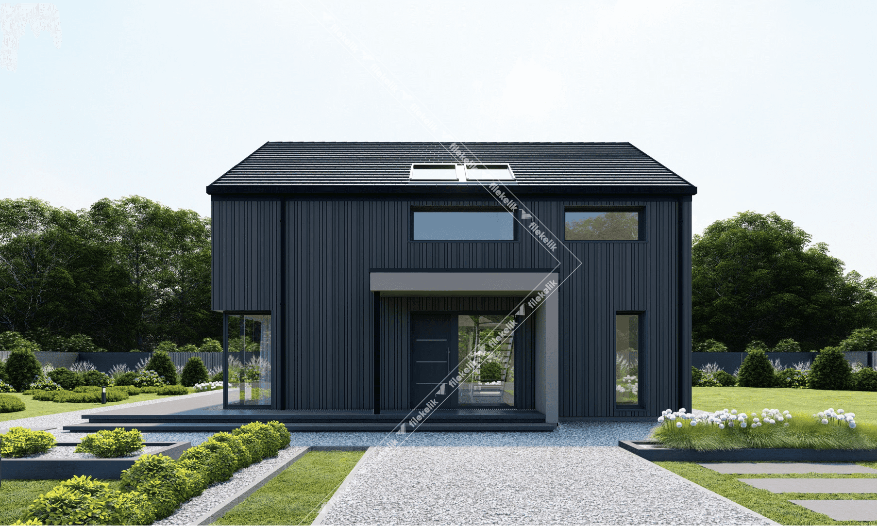 165 m² Çift Katlı Çelik Ev Kara