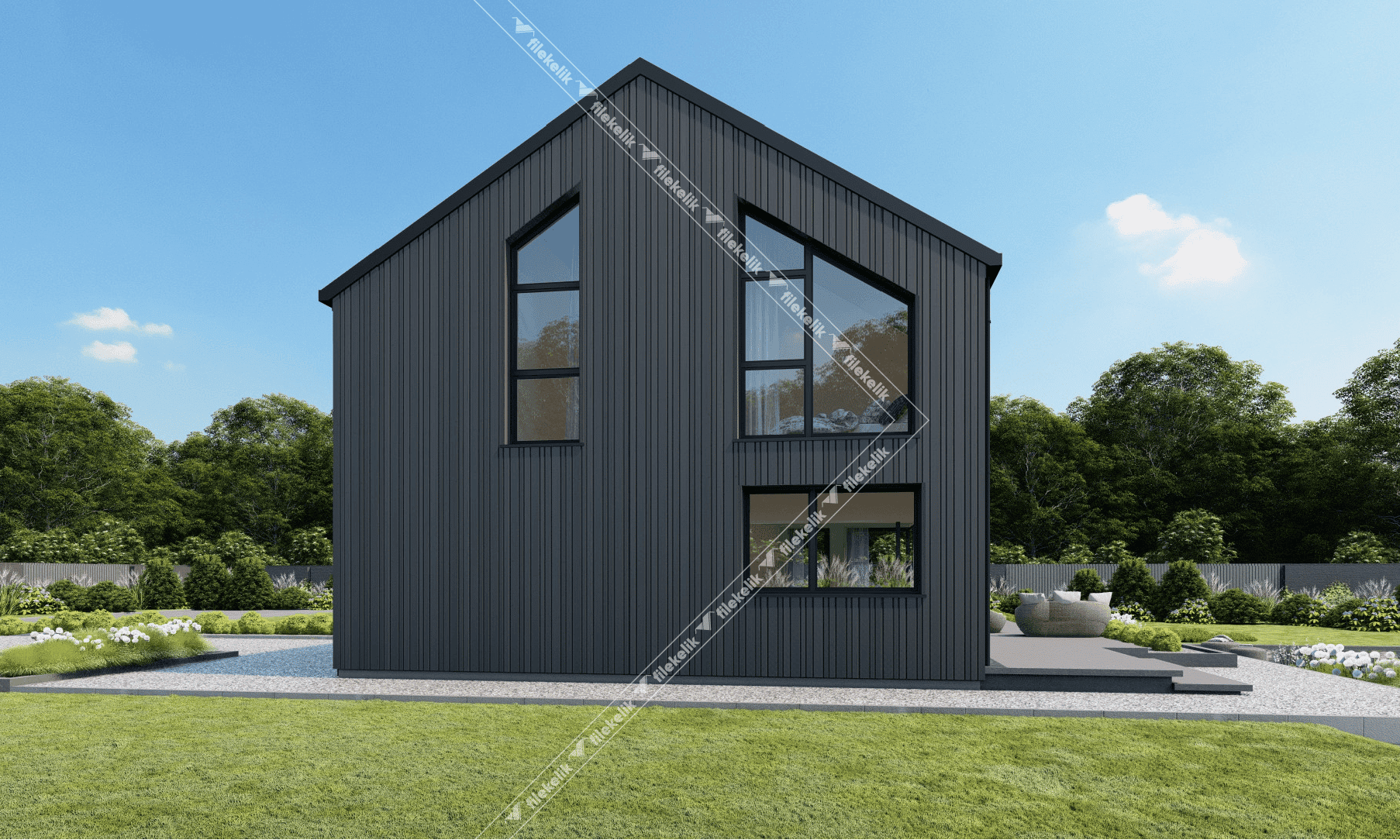 165 m² Çift Katlı Çelik Ev Kara