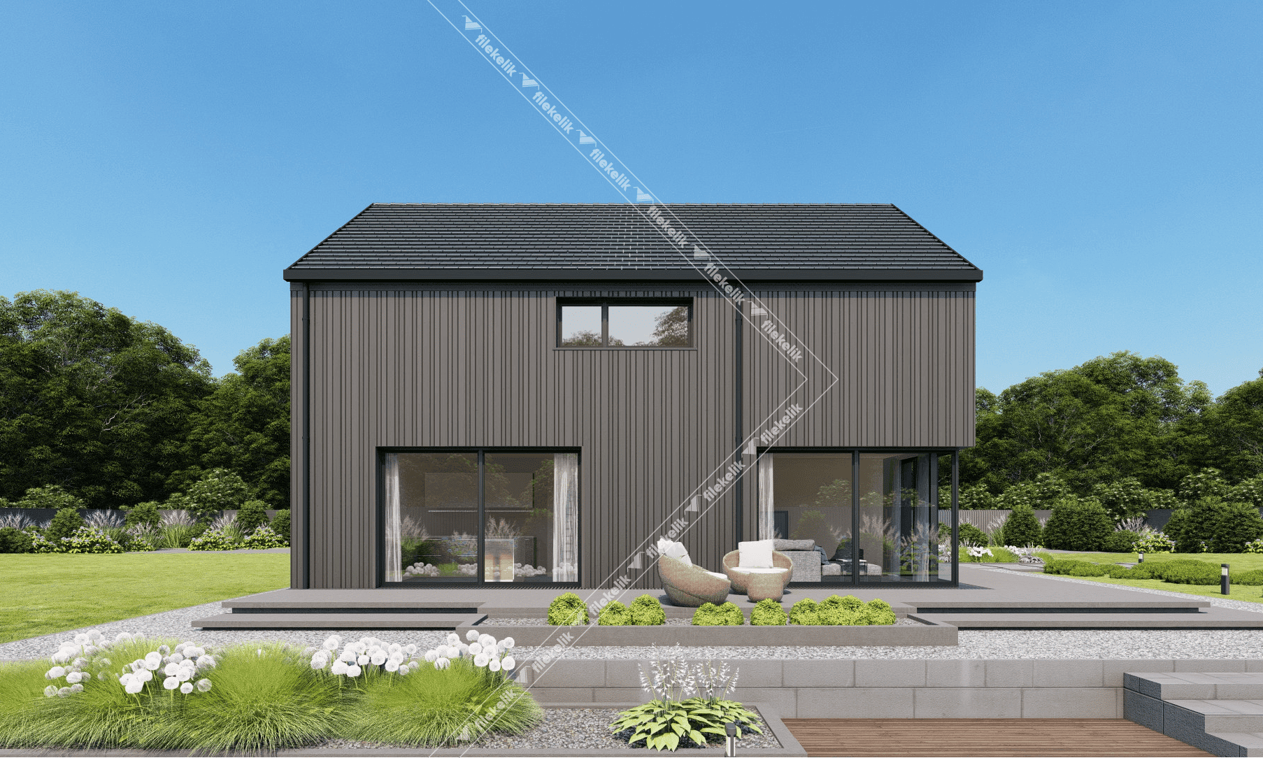 165 m² Çift Katlı Çelik Ev Kara
