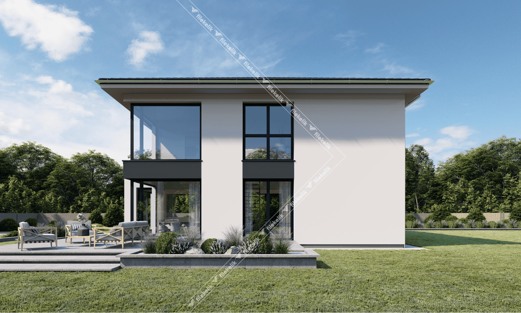 178 m² Çift Katlı Çelik Ev Kare