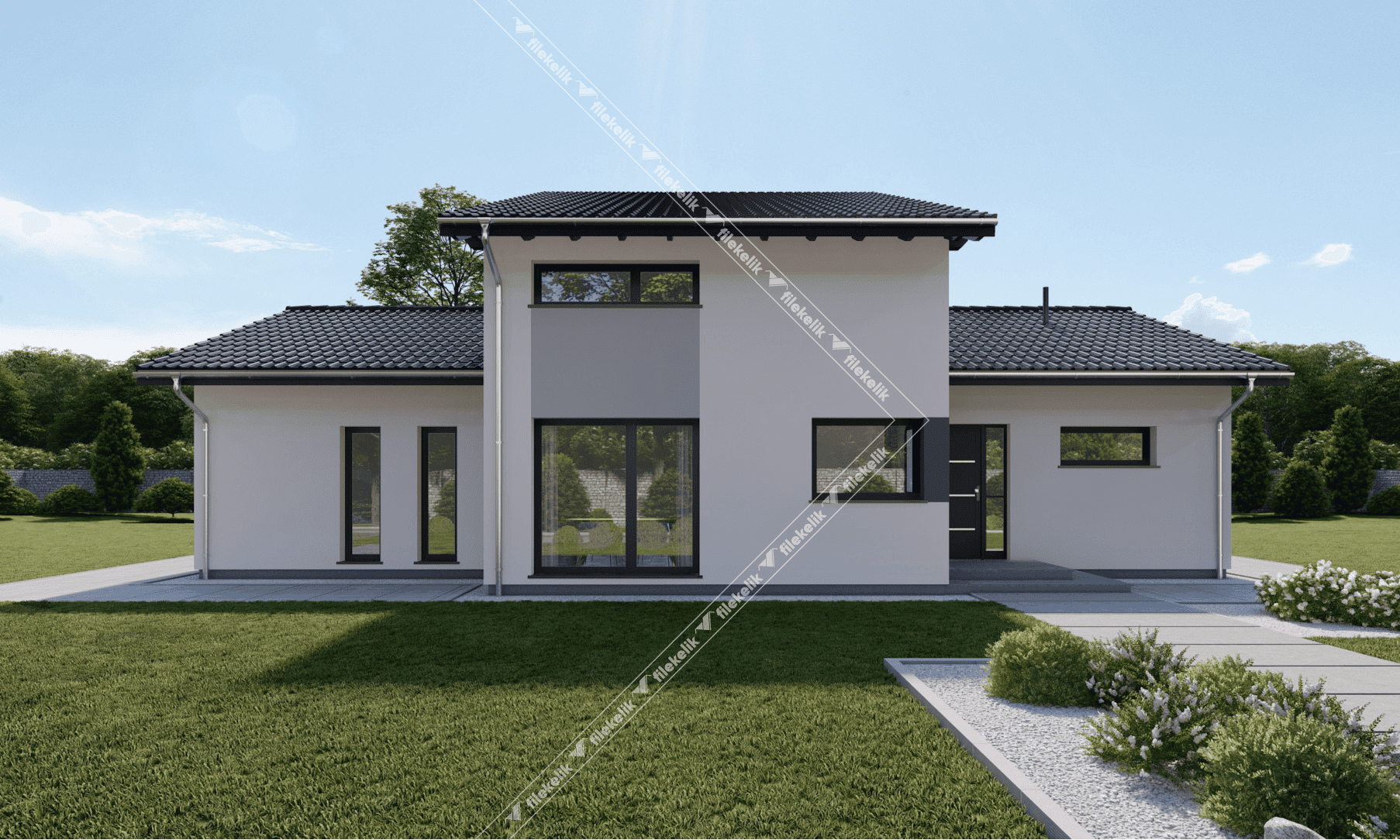 180 m² Çift Katlı Çelik Ev Şapkalı