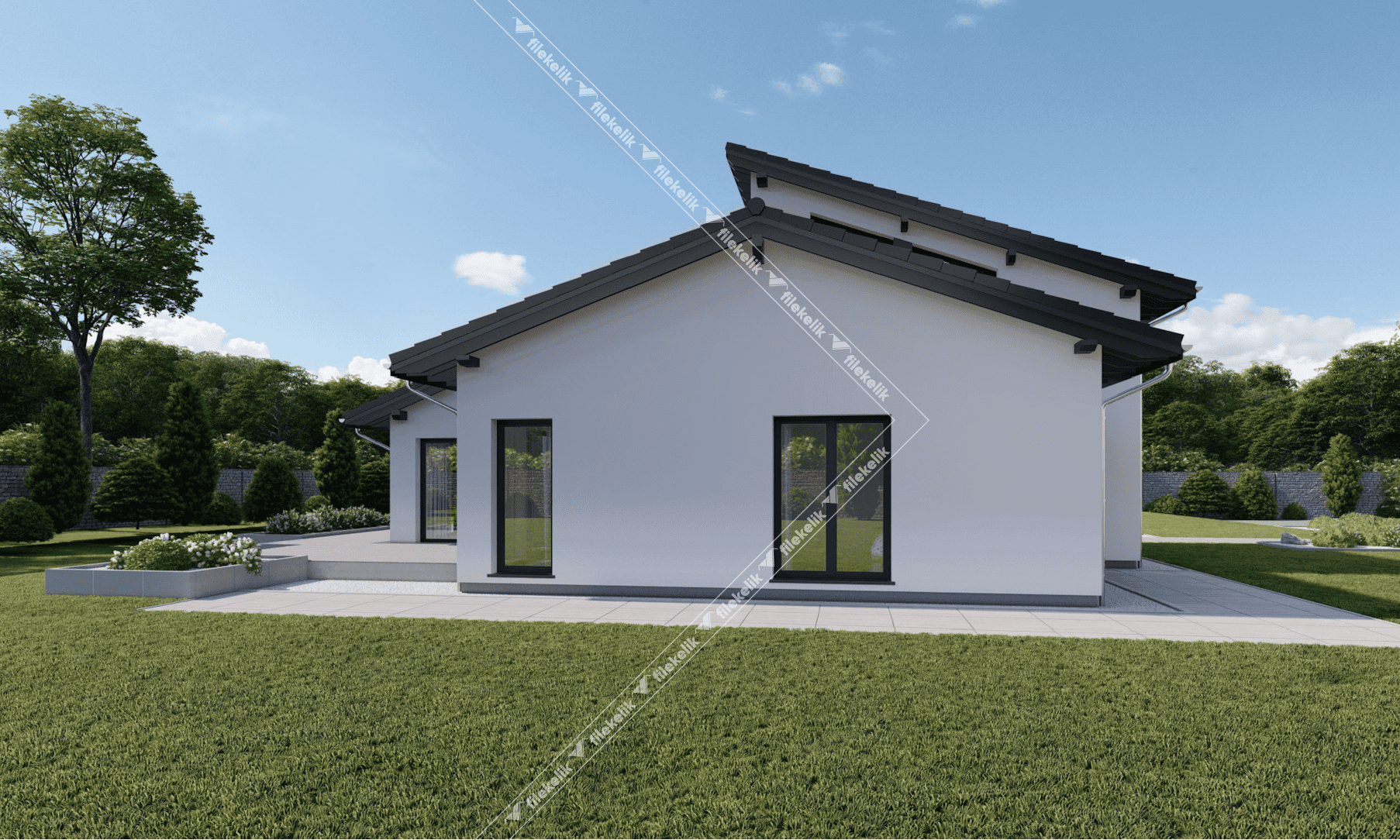 180 m² Çift Katlı Çelik Ev Şapkalı