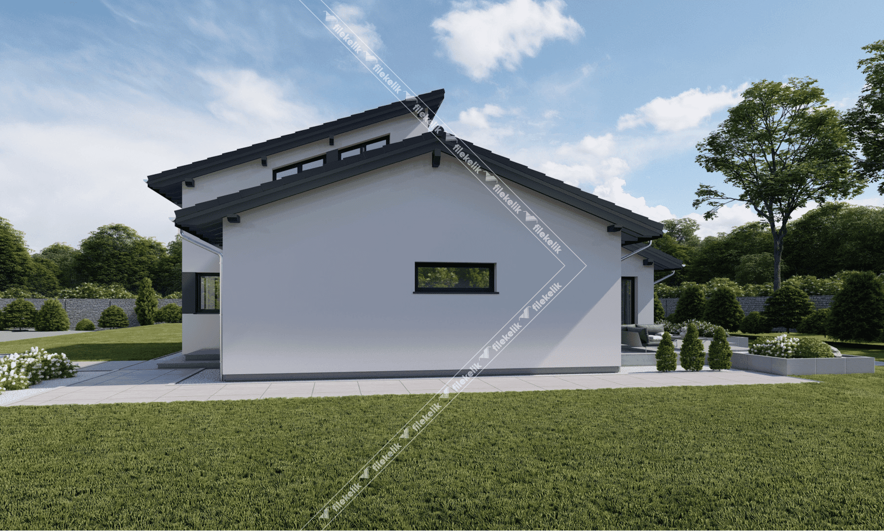 180 m² Çift Katlı Çelik Ev Şapkalı