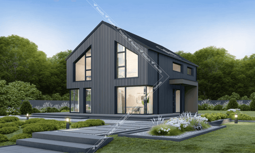 165 m² Çift Katlı Çelik Ev Kara