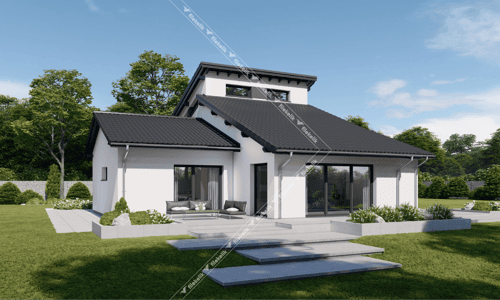 180 m² Çift Katlı Çelik Ev Şapkalı